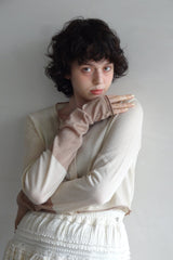 bicolor sheer knit cardigan