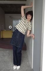 frill denim mini skirt