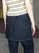 frill denim mini skirt