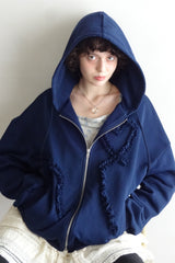 heart frill hoodie