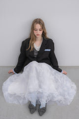 volume tulle butterfly dot skirt