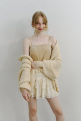 cup in velours frill camisole