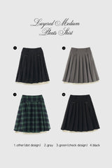 layered medium pleats skirt