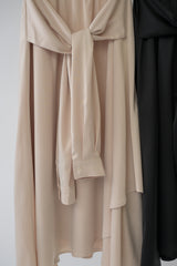 waist sleeve satin skirt