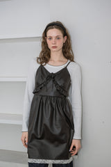 leather frill onepiece