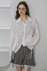 layered pleats mini skirt