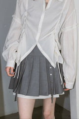layered pleats mini skirt