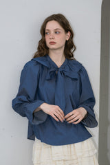 bowtie ribbon frill blouse