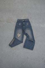 heart damage denim