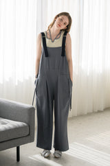 side ribbon overalls