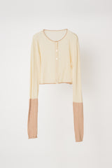 bicolor sheer knit cardigan