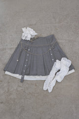 layered pleats mini skirt