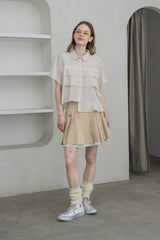 layered pleats mini skirt