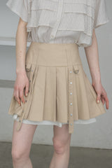 layered pleats mini skirt