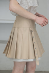 layered pleats mini skirt