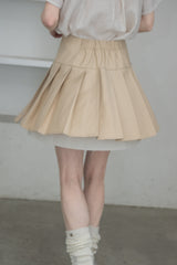 layered pleats mini skirt