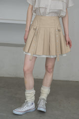 layered pleats mini skirt