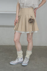 layered pleats mini skirt