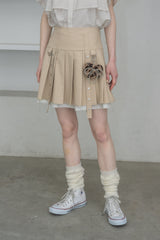 layered pleats mini skirt