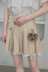 layered pleats mini skirt