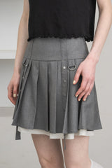 layered pleats mini skirt
