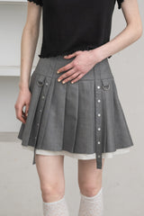 layered pleats mini skirt