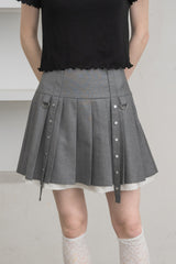 layered pleats mini skirt