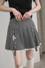 layered pleats mini skirt