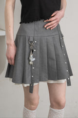 layered pleats mini skirt
