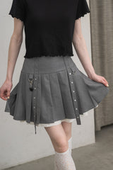layered pleats mini skirt