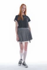layered pleats mini skirt