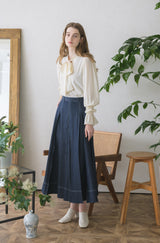 made in Japan tuck denim skirt