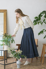 made in Japan tuck denim skirt