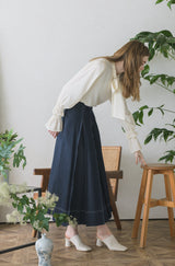 made in Japan tuck denim skirt