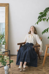 made in Japan tuck denim skirt