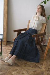 made in Japan tuck denim skirt