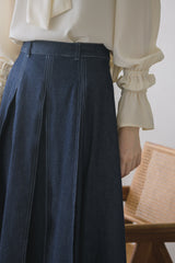made in Japan tuck denim skirt