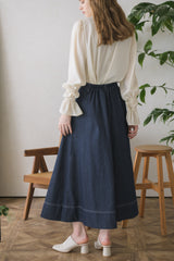 made in Japan tuck denim skirt