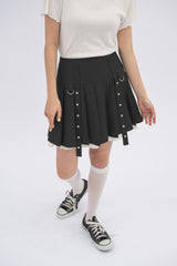 layered pleats mini skirt