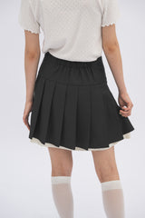 layered pleats mini skirt