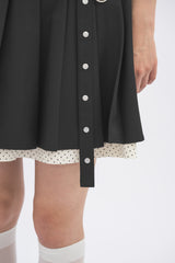 layered pleats mini skirt