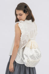 polka dot lace frill knapsack