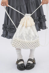 polka dot lace frill knapsack