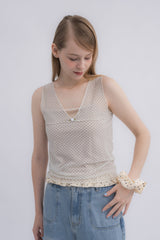 cup in velours frill camisole