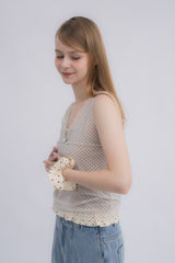 cup in velours frill camisole