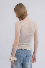 cup in velours frill camisole