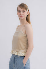 cup in velours frill camisole