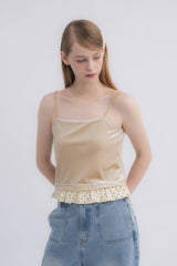 cup in velours frill camisole