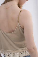 cup in velours frill camisole