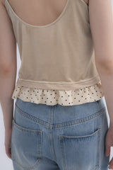 cup in velours frill camisole